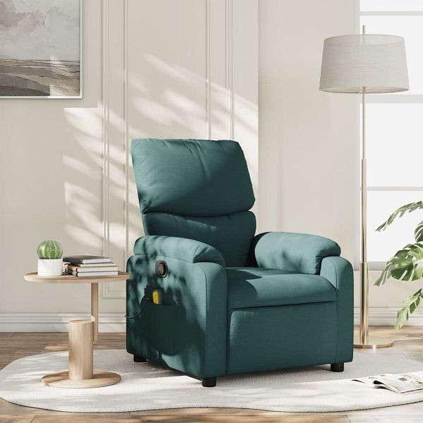 vidaXL Massagesessel Dunkelgrün Stoff, 373428, 8721012201811