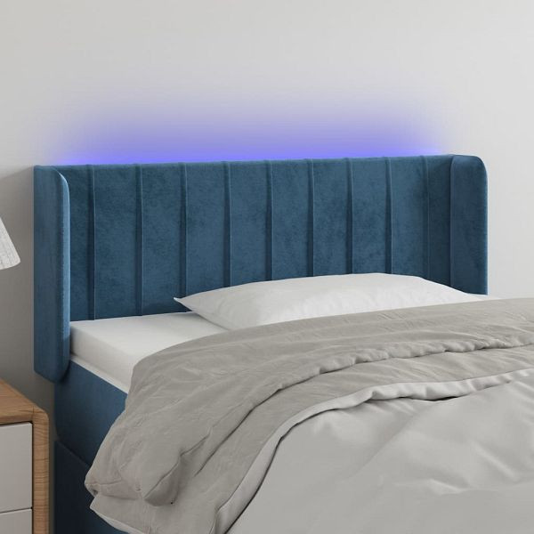 vidaXL LED Kopfteil Dunkelblau 83x16x78/88 cm Samt, 3123508