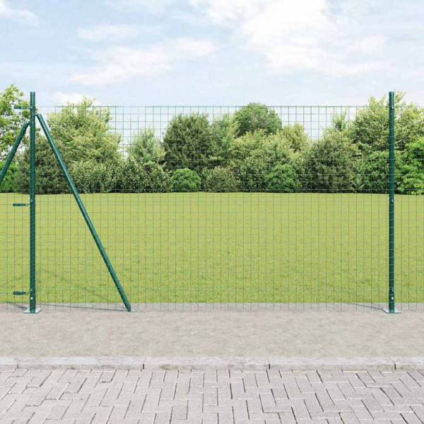 vidaXL Zaun mit Pfosten Grün 1.6 x 10 m Stahl, 3350808
