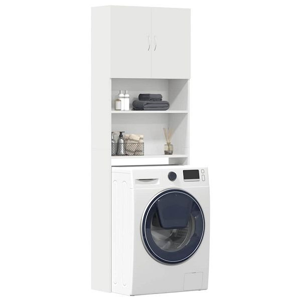 vidaXL Waschmaschinenschrank Weiß 64x24x190 cm Holzwerkstoff, 859127