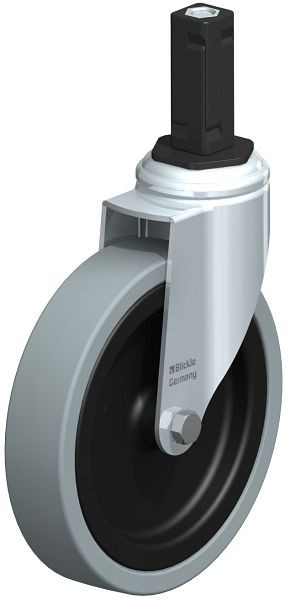 Blickle LKRA-VPA 150G-11-EV13 Apparate-Lenkrolle mit Expander, Vollgummi, Grau, 848451