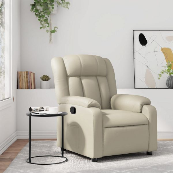 vidaXL Relaxsessel Creme Kunstleder, Entspannung, 373561