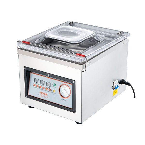 VEVOR Kammer-Vakuumierer 320 W für feuchte Lebensmittel Fleisch Marinaden usw. kompakte Größe mit 32 cm Versiegelungslänge, TSQSZKFKJTSYKZ1HEV2