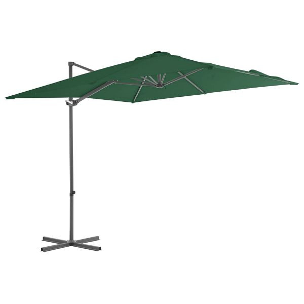 vidaXL Ampelschirm mit Stahlmast Grün 250 x 250 cm, 44625