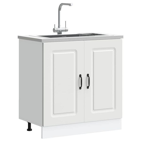 vidaXL Spülenunterschrank Kalmar Weiß 80x46x81,5 cm Holzwerkstoff, 853447