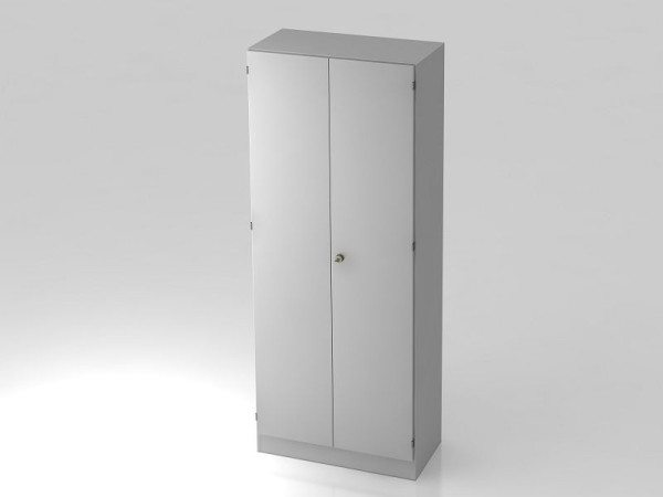 Hammerbacher Schrank 5OH mit Sockelblende Streifengriff Grau/Grau, 80x42x200,4 cm (BxTxH), V6100/5/5/SG