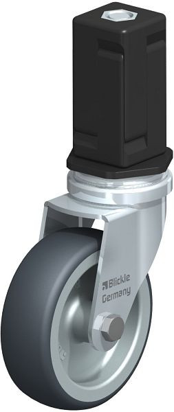 Blickle LRA-TPA 75G-EV05 Apparate-Lenkrolle mit Expander, Thermoplastisches Gummi-Elastomer, Grau, 847809
