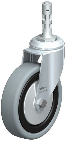 Blickle LKRA-VPA 126G-11-FA-E11 Apparate-Lenkrolle mit Expander, Vollgummi, Grau, 750821