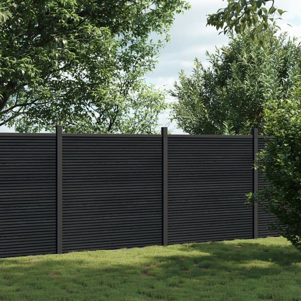vidaXL Zaunelement Grau 353x186 cm WPC, Holz-Kunststoff-Verbund, 3282790