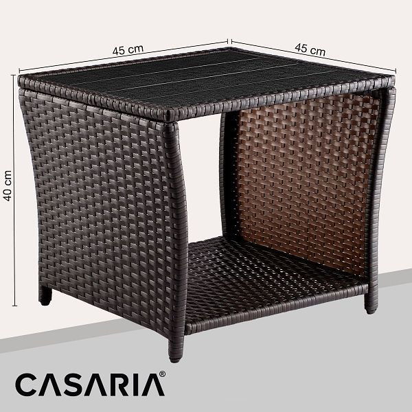 casaria Polyrattan Beistelltisch Vedis Braun 45x45x40cm, 109509