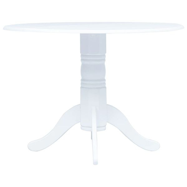 vidaXL Esstisch Weiß 106 cm Gummiholz Massiv, 247353, 8718475731931