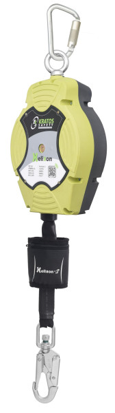 Kratos HELIXON-S Polyestergurtband, Höhensicherungsgerät mit automatischem Rückzug 12 m, für vertikaler und horizontaler Gebrauch, FA2050412