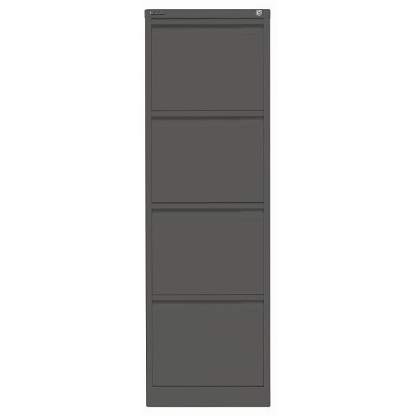 Bisley Hängeregistraturschrank, einbahnig, 4 HR-Schubladen, 634 anthrazitgrau, 3643634
