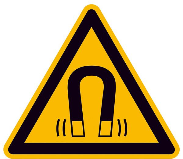 SafetyMarking Warnschild, Warnung vor magnetischem Feld, Länge 10 cm, Folie, selbstklebend, 21.A8162