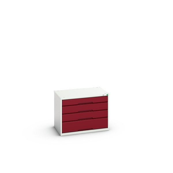 bott verso Schubladenschrank, mit 4 Schubladen, BxTxH: 800 x 550 x 600 mm, Lichtgrau / Purpurrot, 16925104.24