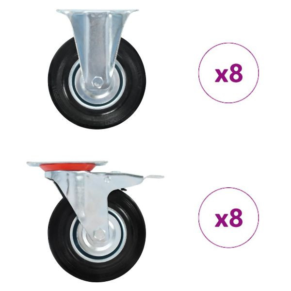 vidaXL 16 Stk. Rollen 125 mm, für kleine Vorrichtungen, 278048