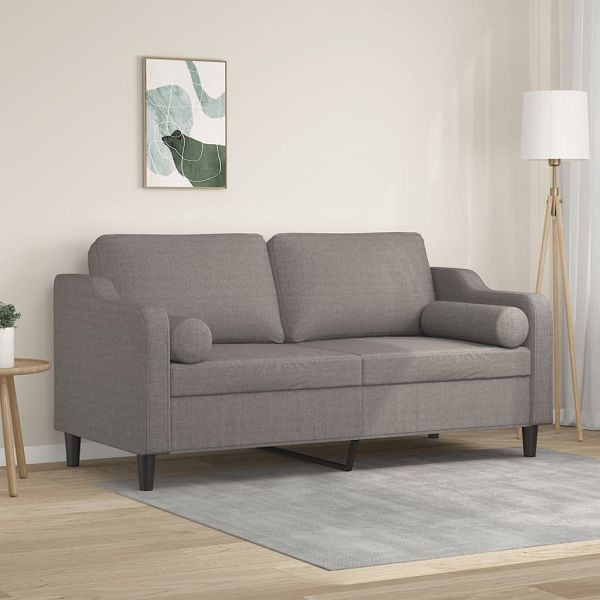 vidaXL 2-Sitzer-Sofa mit Zierkissen Taupe 140 cm Stoff, 3200852