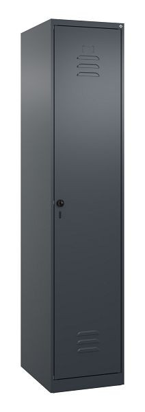 C+P Umkleidespind Classic PLUS mit Mitteltrennwand, 1850x400x500mm, 7016/7016, Drehriegel, 080000-12F S10006