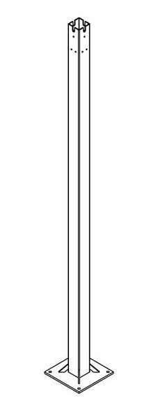 SINOtec TransTac Säule Kronenkopf H 3175 mm, für 2 m Profilhöhe, für den flachen Schwenkarm 80 x 80 x 4 mm, 10003618