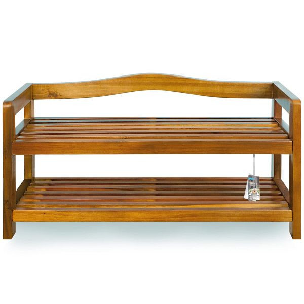 casaria Schuhregal Akazienholz 2 Etagen, Küchenregal, 105378