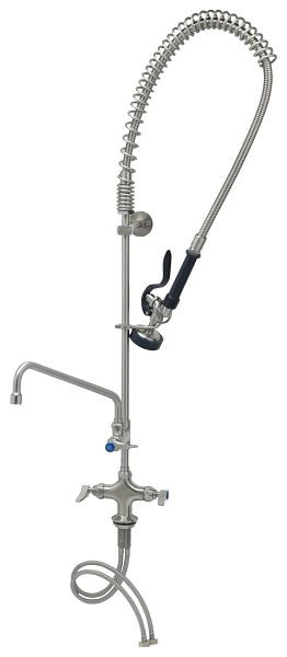 KBS EVERSTEEL Edelstahl 2-Hebelmischer 1-Loch mit Schwenkhahn und HIGH-FLOW Brause, Wasserdurchsatz Schwenkhahn 36 l/min bei 4 bar, 20911040