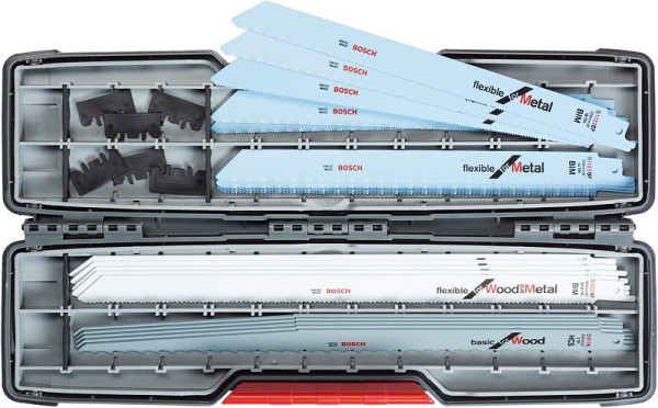 Bosch Säbelsägeblatt-Set All-in-One in Tough Box, 20-teilig, für Hubsäge, 2607010996