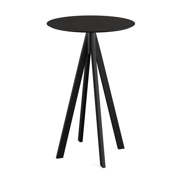 Feros Infinity Stehtisch Schwarz frame + Schwarz HPL Tischplatte Ø70 cm, 120041070