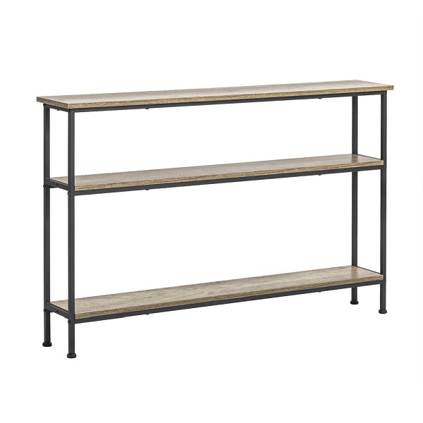 SoBuy Flurkonsolentisch mit drei Fächern Schwarz 122x20x77cm, Industriell, FSB49-PZ