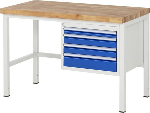 RAU Werkbank Serie 8000 - Modell 8132, B1250 x T700 x H840 mm, 13-8132A1-127B4S.11