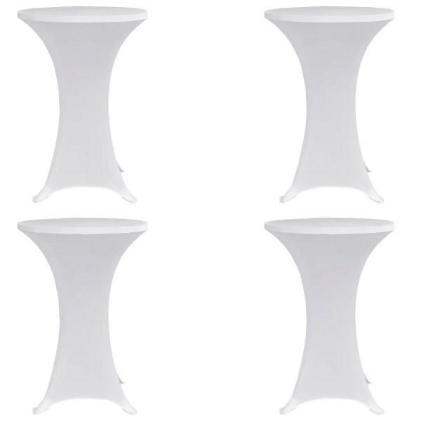 vidaXL Stehtischhussen 4 Stück Ø 70 cm Weiß Stretch, 279069