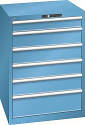 LISTA Schubladenschrank 36x36E (BxTxH) 717x725x1000mm AUTO Lock, 6 Schubladen, Farbe: Lichtblau, Tragkraft Schubladen: 200kg, 14.509.010.A