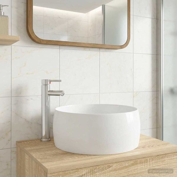 vidaXL Waschbecken fürs Badezimmer Chrom 38,5 x 38,5 x 16 cm Metall, 890238