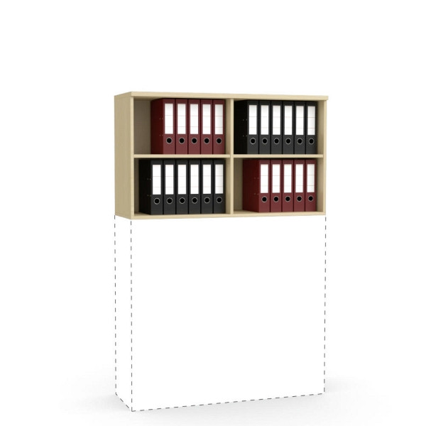 Deskin Aufsatz-Regal MULTI M, Buchedekor, B 1200 x H 710 x T 420 mm, 271935