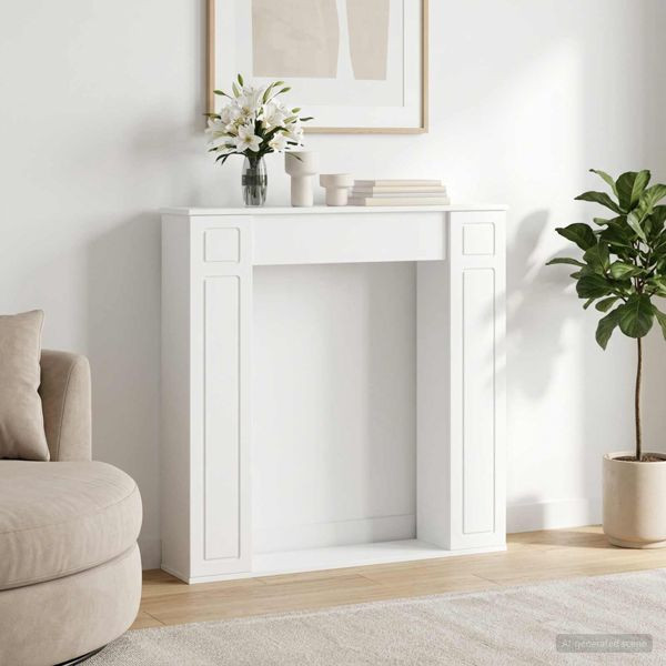 vidaXL Kaminumrandung Weiß 100 x 20 x 100 cm Holzwerkstoff, 8006615