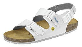 ABEBA ESD-Berufsschuhe Nature Sandale weiß ESD, OB, 2 verstellbare Ristriemen, Fersenriemen feststehend, verstellbar, Glattleder, 4090-35