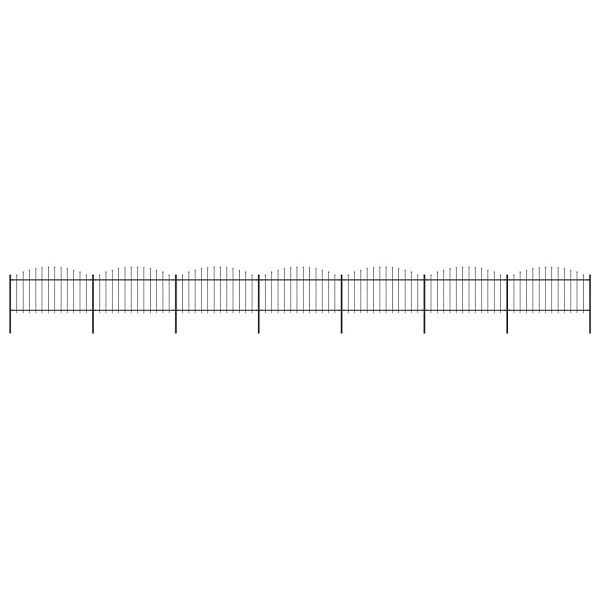 vidaXL Gartenzaun mit Speerspitzen Stahl (1,25 - 1,5) x 11,9 m Schwarz, 277736