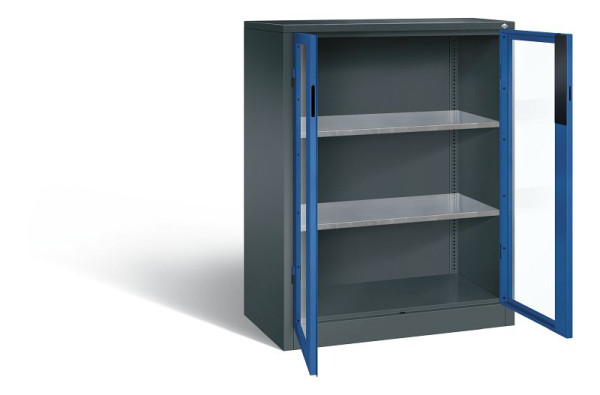 C+P Werkzeugschrank Acurado, H1200xB930xT500mm, Farbe: Anthrazitgrau / Enzianblau, Muldengriff, 8521-0552 S10010
