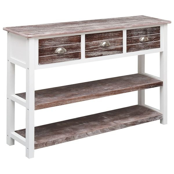 vidaXL Sideboard Antik-Braun 115x30x76 cm Holz, Material: Pappelholz und Paulownia-Holz, 284164