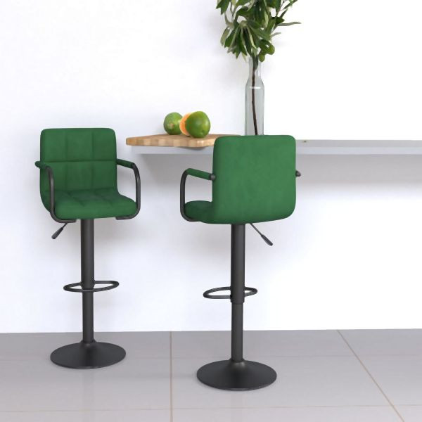 vidaXL Barhocker 2 Stk. Dunkelgrün Samt, für ein Glas Wein, 334662