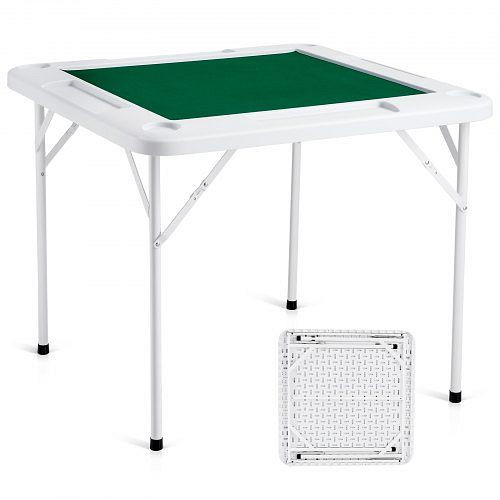 VEVOR Mahjong-Tisch, für 4 Spieler mit Verschleißfester Grüner Tischplatte, mit 4 Getränkehaltern & 4 Chip-Fächern, SDMJZBSWZDMJOF0ZJV0