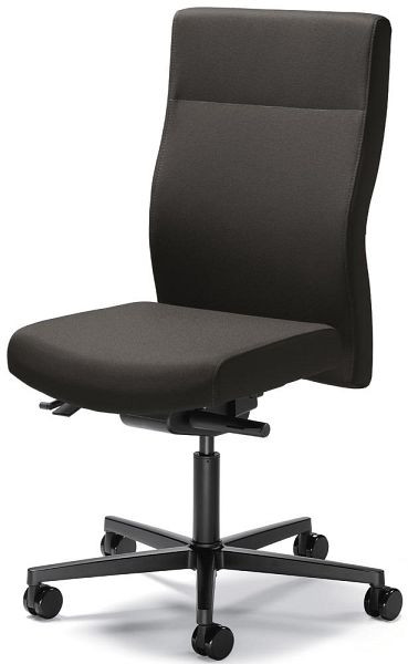 Deskin Bürodrehstuhl winSIT ohne Armlehnen, Fußkreuz Polyamid schwarz, Bezug Stoff Delta1 Plus, Farbe dunkelgrau, 260794