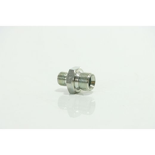 ELMAG HD-Doppelnippel 'Stahl verzinkt', AG 1/4' x AG 3/8', bis 400 bar, mit 60° Universaldichtkegel, 42211