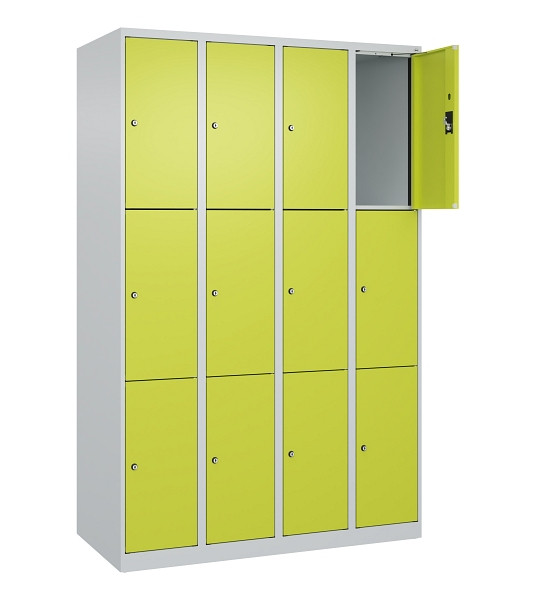 C+P Schließfachschrank Evolo PLUS, 12 Fächer, 1850x1200x500mm, 7035/0024, Abteile 4, Abteilbreite 300 mm, 049000-403 S10015