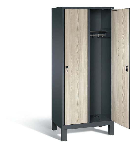 C+P Garderobenschrank Evolo, H1850xB810xT500mm, Farbe: Anthrazitgrau / Dekor Sen-Esche, 48010-22 S10548