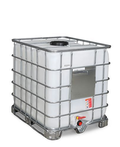 DENIOS IBC Container, Stahlkufen, 1000 l, Öffnung NW225, Auslauf NW50, 266160