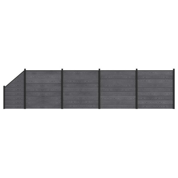 vidaXL Zaunelement 5-teilig WPC und Aluminium Grau, 3429405