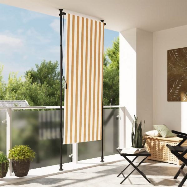 vidaXL Außenrollo Orange und Weiß 120x270 cm Stoff und Stahl, 368769