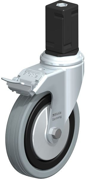 Blickle LKRA-VPA 125K-11-FI-FA-EV17 Apparate-Lenkrolle mit Expander & Feststeller, Vollgummi, Grau, 848289