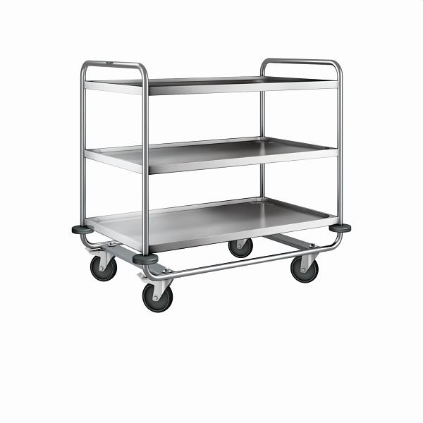 B.PRO SW 10 X 6-3 Servierwagen aus rostfreiem Edelstahl mit stahlverzinkten Rollen mit 4 Lenkrollen, 555538