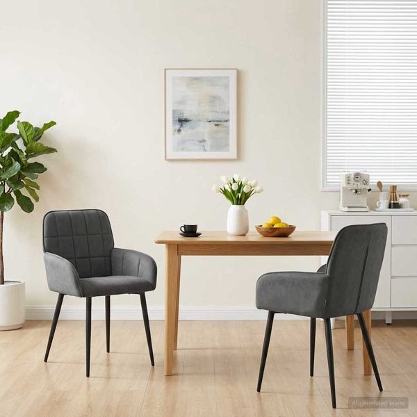 vidaXL Esszimmerstühle 2-teilig Samt Dunkelgrau 57 x 50 x 85 cm, 42034272